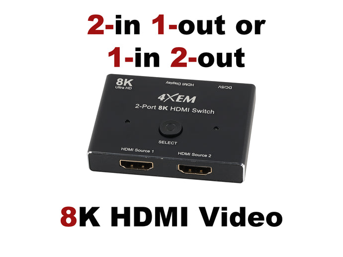 Product Spotlight:  4XEM 8K 2-port HDMI Switch
