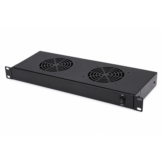 4XEM 1U Dual Fan Rack Mount Cooling Shelf for 19-Inch Server Racks and Network Cabinets – 136 CFM, 120V