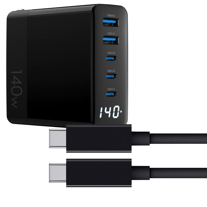 4XEM 140W 6FT USB-C to USB-C Laptop GaN Charging Kit