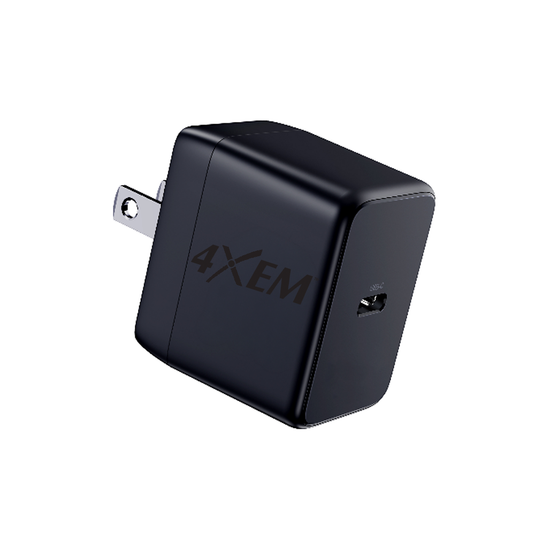4XEM 30W USB-C GaN Wall Charger with PD & PPS Fast Charging – Compact Travel Power Adapter for iPhone, Samsung & USB-C Devices (Black)