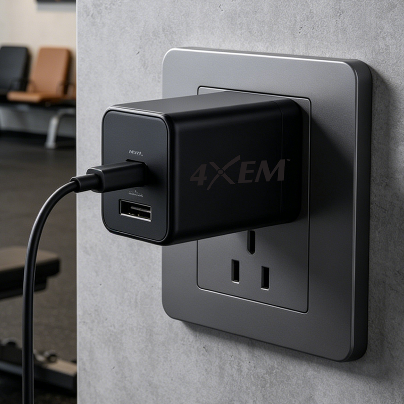 Load image into Gallery viewer, 4XEM 65W USB-C + USB-A GaN Wall Charger with PD &amp; PPS Fast Charging – Dual Port Compact Laptop &amp; Travel Power Adapter (Black)
