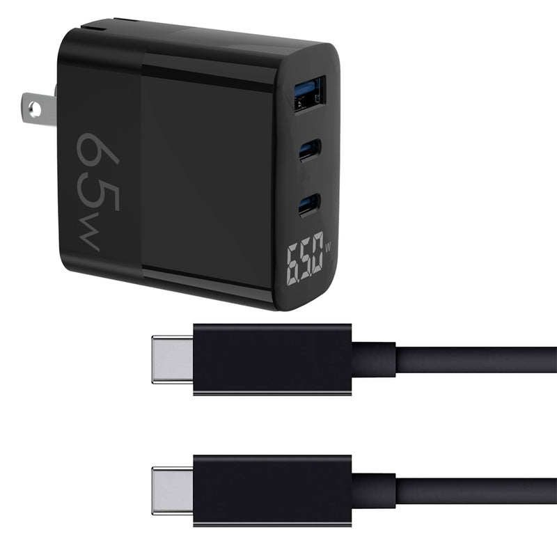 Load image into Gallery viewer, 4XEM 65W 6FT USB-C to USB-C Laptop Triple Display Dual USB GaN Charging Kit
