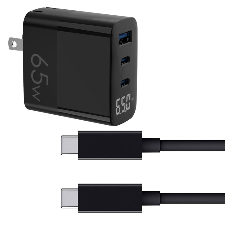 65W 10FT USB-C to USB-C Laptop Charger