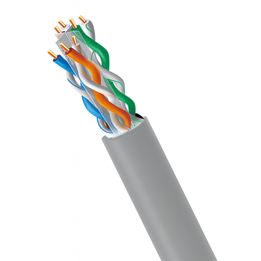 4XEM 1000ft CAT6A Pure Copper Riser Bulk Ethernet Cable – Gray, 23 AWG Solid, CMR Rated, 500MHz