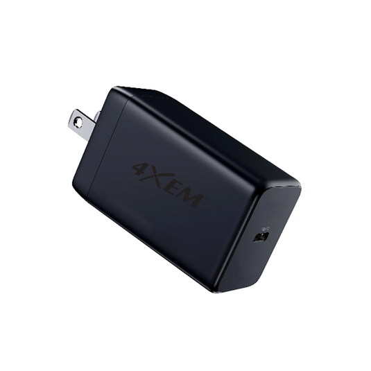 4XEM 65W USB-C GaN Wall Charger – Fast Charging Power Adapter Compact Travel Charger for Laptops, Tablets & Smartphones (Black)