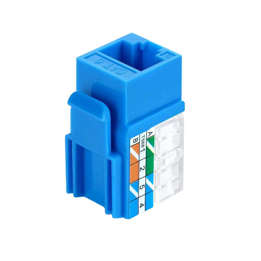 4XEM 10 pack Cat6A RJ45 Keystone Jack 110-Type Blue