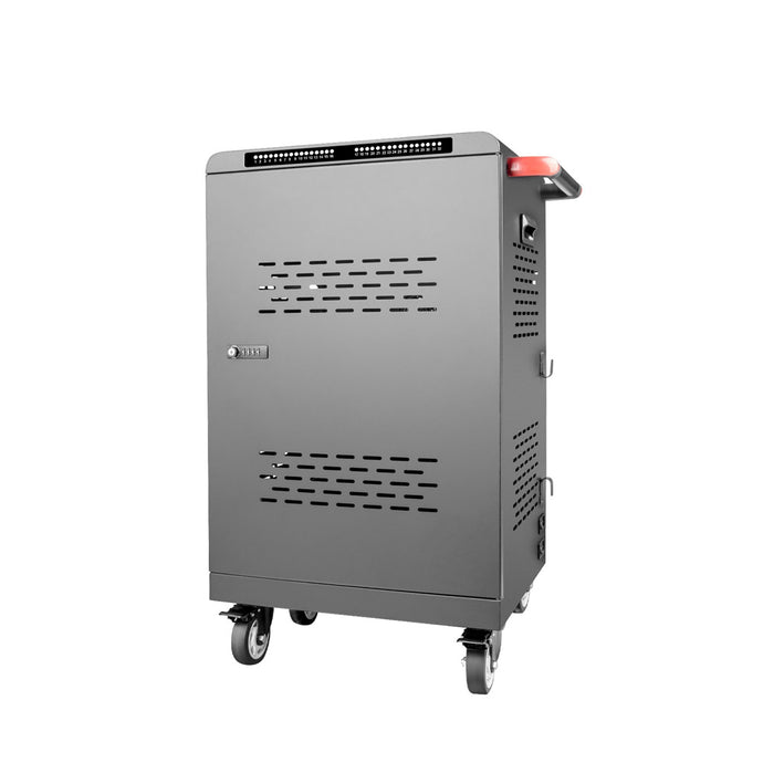 4XEM 32‑Port USB‑C 2000 W Charging Cart – 60 W PD per Port, Smart Power Charging, Dual-Fan Cooling, Lockable Metal Cabinet & Locking Casters