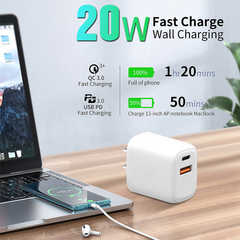 Load image into Gallery viewer, 4XEM 20W USB-C and USB-A Charger
