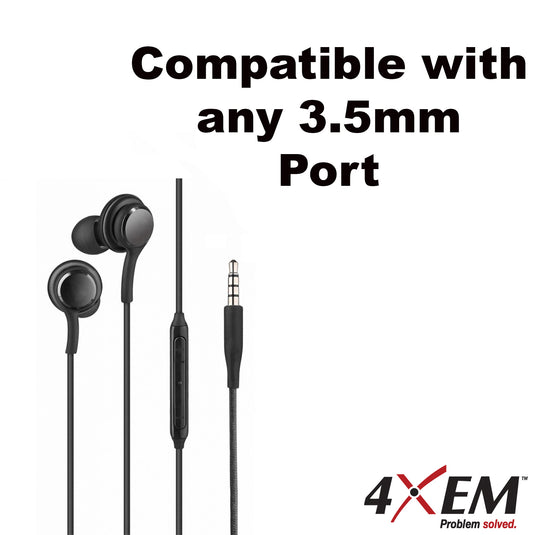 4XEM 3.5mm AKG Earphones with Mic and Volume Control Black