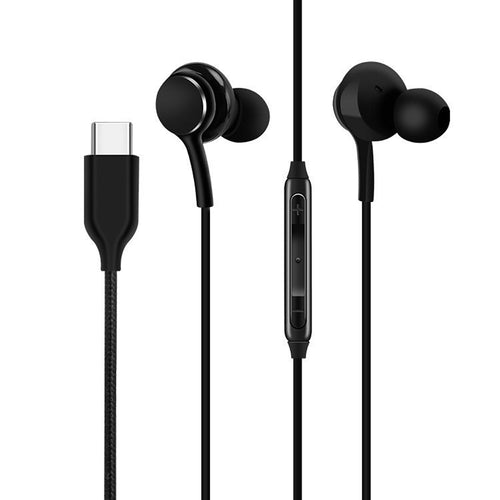 4XEM USB-C Earphones with Mic and Volume Control Black
