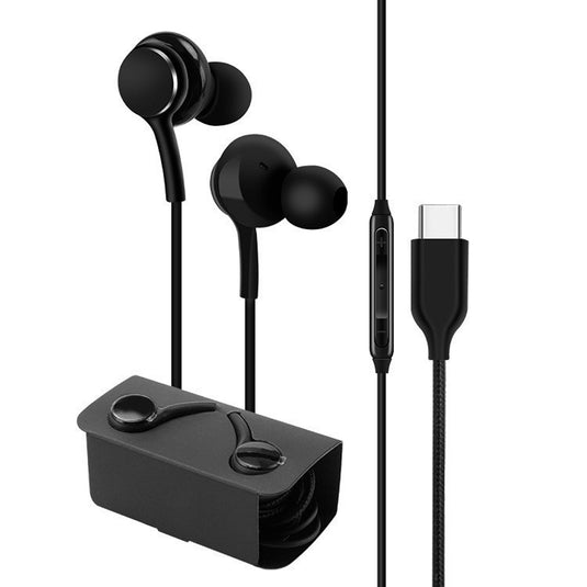 4XEM USB-C Earphones with Mic and Volume Control Black