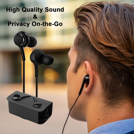 4XEM USB-C Earphones with Mic and Volume Control (Black)