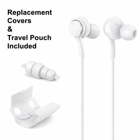 4XEM USB-C Wired Earphones with Microphone & Volume Control – In-Ear Earbuds for USB-C Smartphones (White)