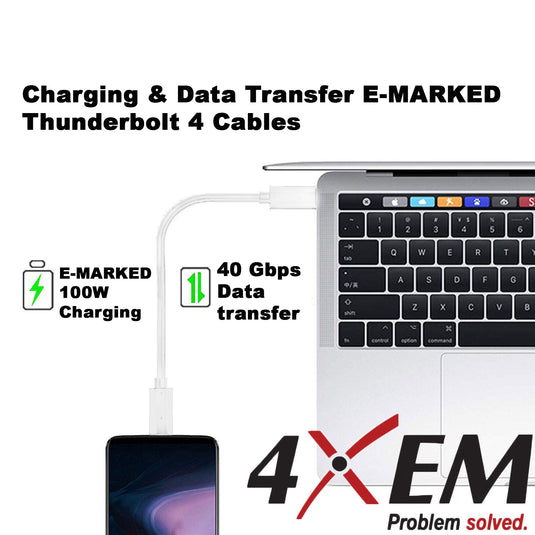 4XEM 40Gbps 1FT Thunderbolt 4 USB-C Cable