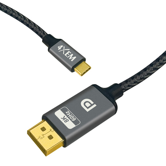 4XEM 8K/4K USB-C to DisplayPort 1.4a Cable (1 Meter) – High-Speed Video Adapter for Monitors, Laptops & PCs
