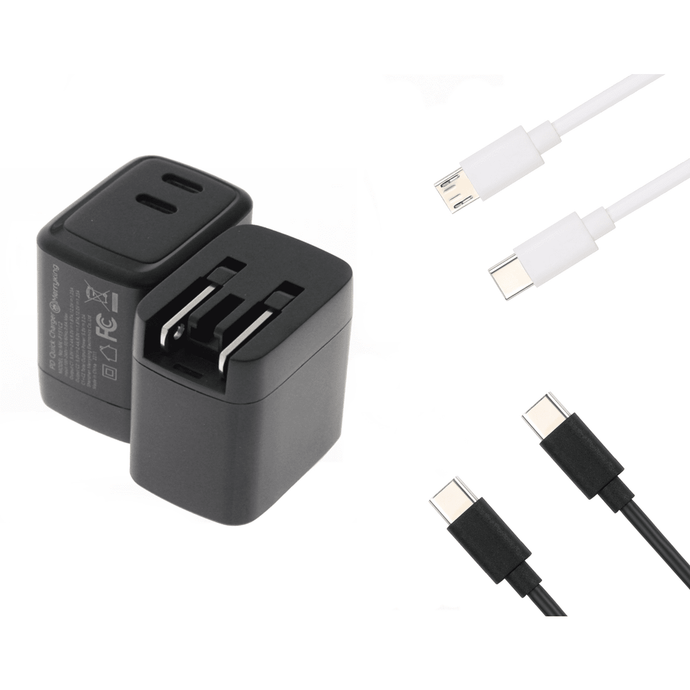 4XEM 15W 2xUSB-C PD Charging Kit with Interchangeable Wall Adapters