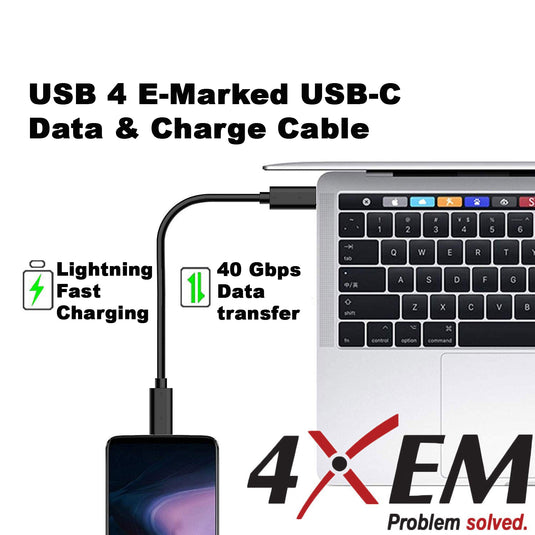 4XEM USB-C to C 40 Gigabit 50CM/0.5M Cable