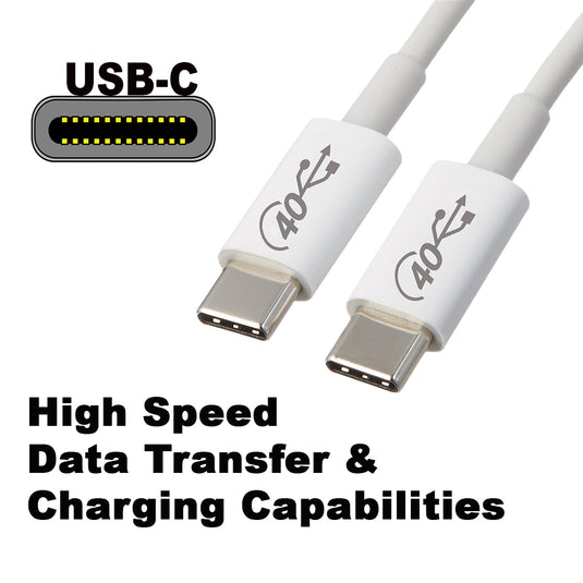 4XEM USB-C to C 40 Gigabit 100CM/1M Cable White
