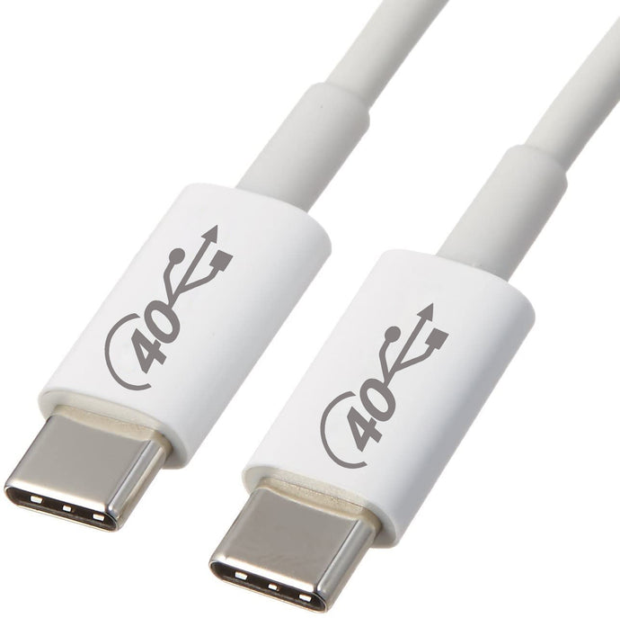 4XEM USB-C to C 40 Gigabit 200CM/2M Cable White