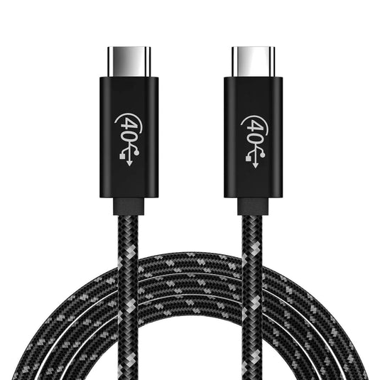 4XEM Nylon Braided USB-C to C 40 Gigabit 1.5 FT (Half Meter) Cable