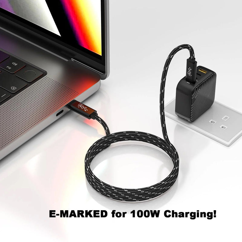Load image into Gallery viewer, 4XEM Nylon Braided USB-C to C 40 Gigabit 60CM/0.6M Cable
