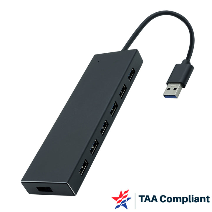 4XEM TAA-compliant seven-port USB-A data hub