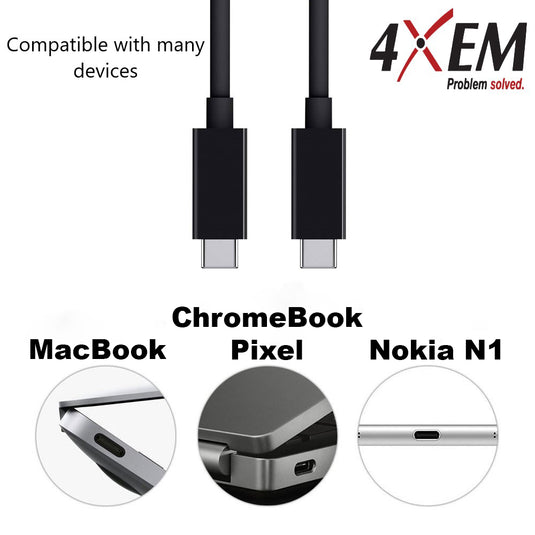 4XEM USB-C to USB-C Cable M/M USB 3.1 GEN 2 10Gbps 3ft (Black)