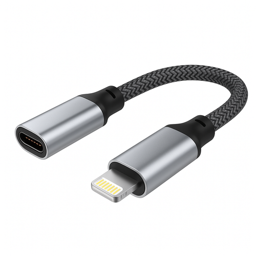 4XEM USB 2.0 Type-C Female to 8-pin Lightning Male 10cm Adapter Cable