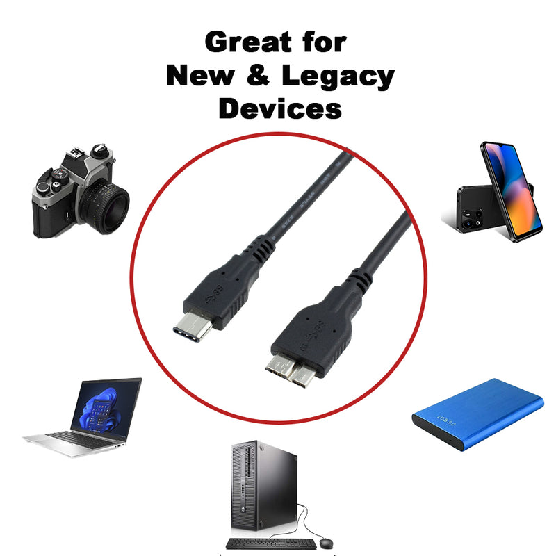 Load image into Gallery viewer, 4XEM 3FT USB-C to Micro USB 3.1 Type-B Cable
