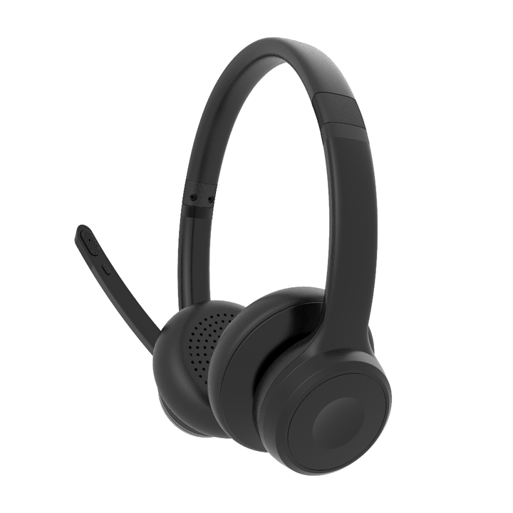 4XEM Over-Ear Bluetooth Headset for Office – Dual Speaker, Noise Cancelling Mic, USB Dongle Included