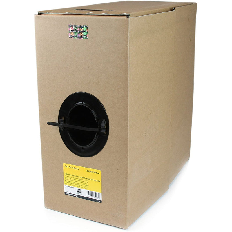 Load image into Gallery viewer, A standard box of CAT6 cable with an easy spool opening for easy access and use of the cable
