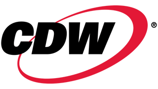 CDW logo Black lettering and red circle
