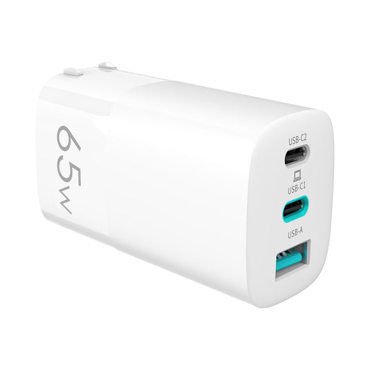 4XEM 65W Wall Charger Triple Output - White