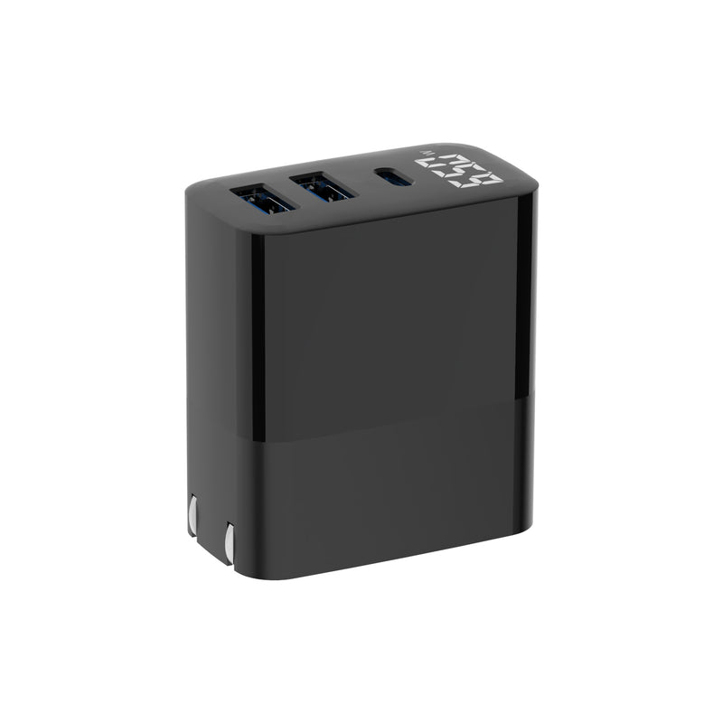Load image into Gallery viewer, 4XEM 30W Wall Charger Triple Output w/ display - Black

