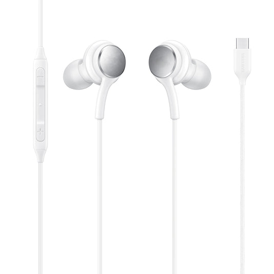 4XEM USB-C Wired Earphones with Microphone & Volume Control – In-Ear Earbuds for USB-C Smartphones (White)