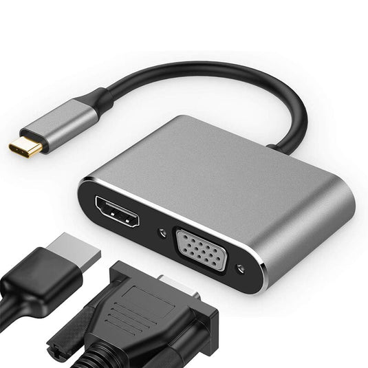 4XEM VGA and HDMI 2-in-1 USB-C 4K Hub