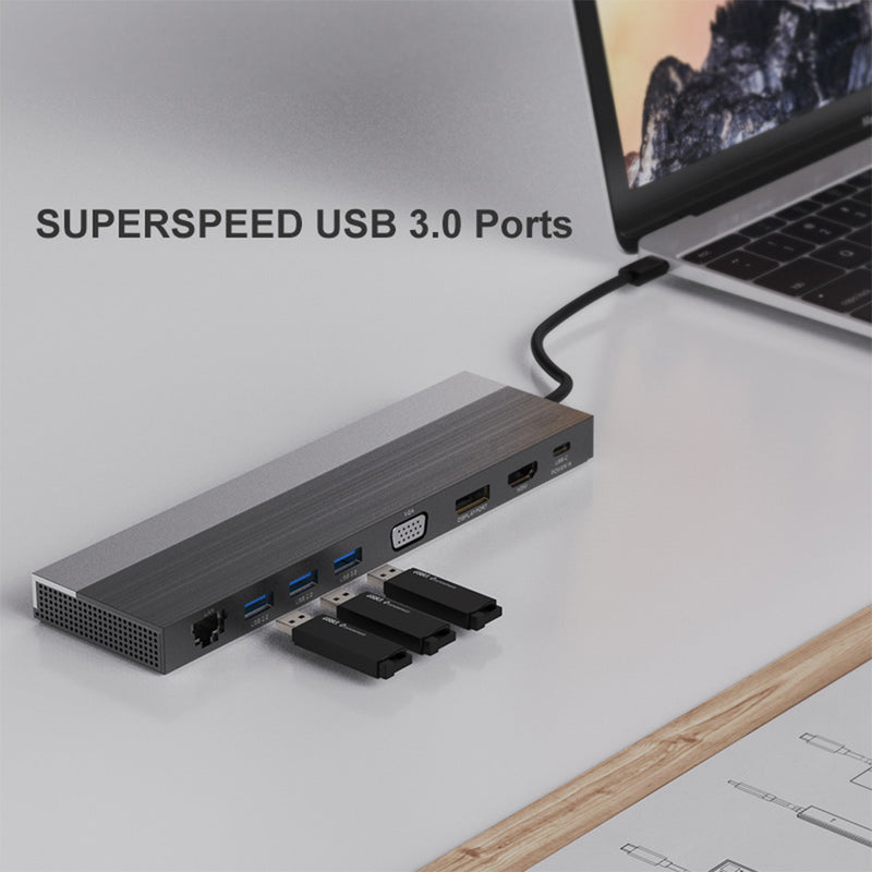 Load image into Gallery viewer, 4XEM USB-C Triple Display 4K Docking Station with Power Delivery
