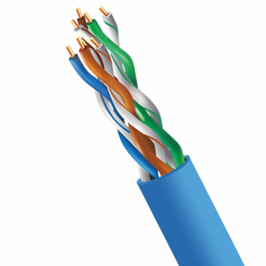 4XEM 1000ft CAT5E Pure Copper Plenum Bulk Cable – Blue