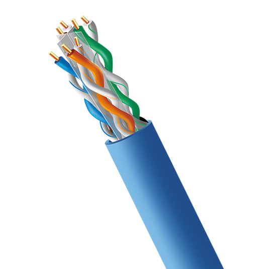 4XEM 1000ft CAT6 Pure Copper Riser Bulk Cable – Blue