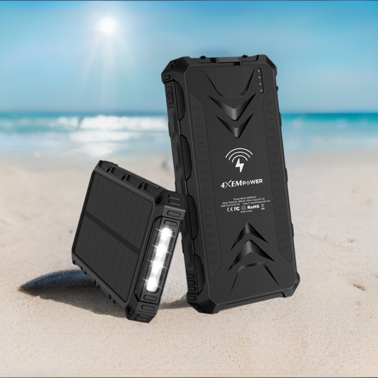 4XEM Mobile Solar Charger Black