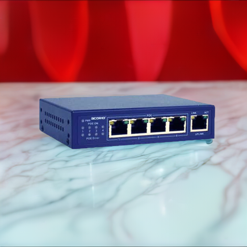 Load image into Gallery viewer, 4XEM 4-Port PoE 10/100Mbps Ethernet Switch
