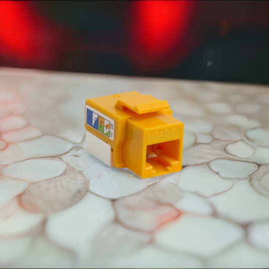 4XEM Cat6 RJ45 Keystone Jack UTP 110-Type (Yellow)