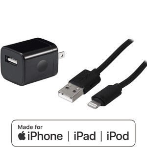4XEM 3FT iPhone Compatible Charger Combo (Black) – MFi Certified