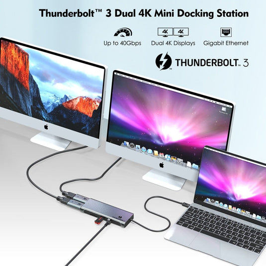 4XEM Thunderbolt 3 Dual 4K DisplayPort Mini Docking Station