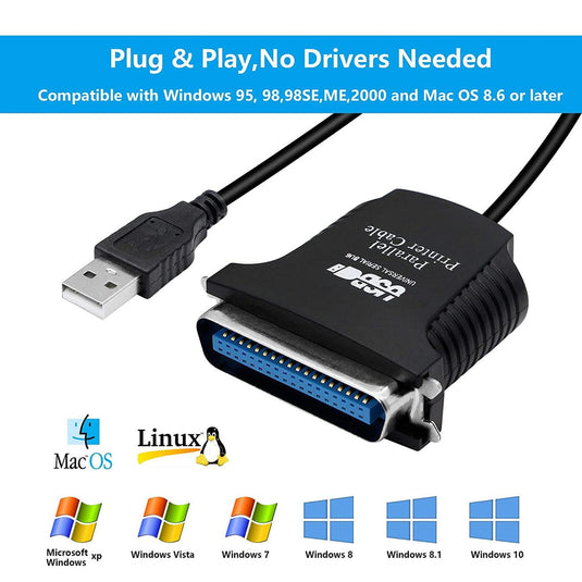 4XEM 3FT USB To Parallel Cable Adapter