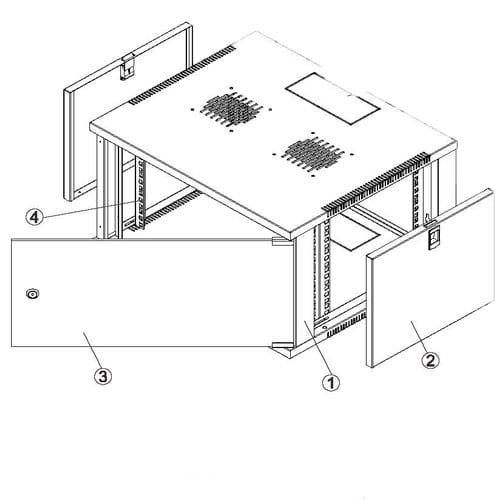 4XEM 15U Wall Mount Server Rack Cabinet