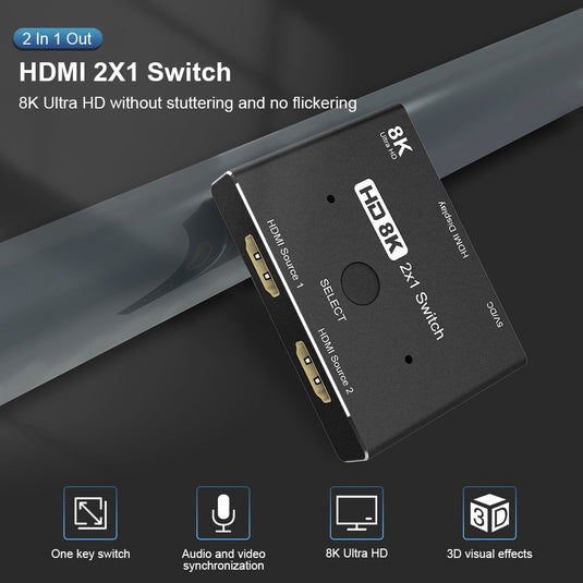 4XEM 2x1 2-in HDMI switch