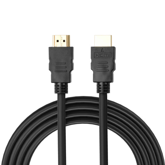 alternate head on image of Two 4K 2K video capable HDMI Cables with gold plated connectors against a white background