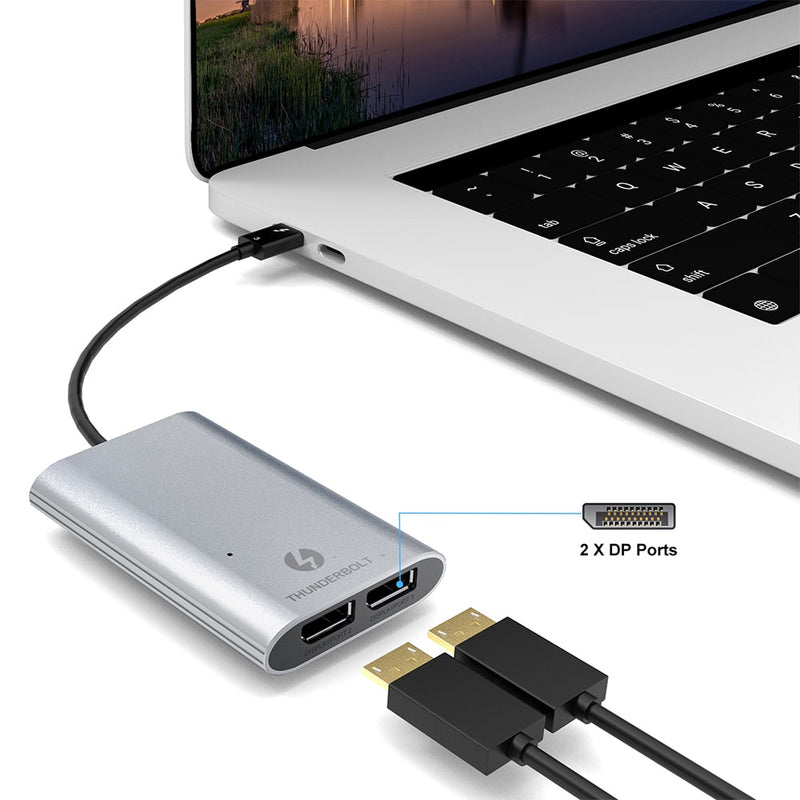 Load image into Gallery viewer, 4XEM Type-C Thunderbolt to Dual DisplayPort Display Adapter
