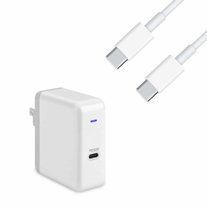 4XEM 6ft USB-C 3.1 Thunderbolt Cable and 30W USB-C Quick Charge 3.0 Charging Kit – compatible with Macbooks